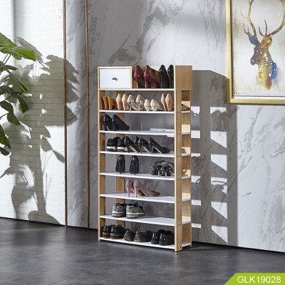 Wooden storage shelf in 7 layers for saving space