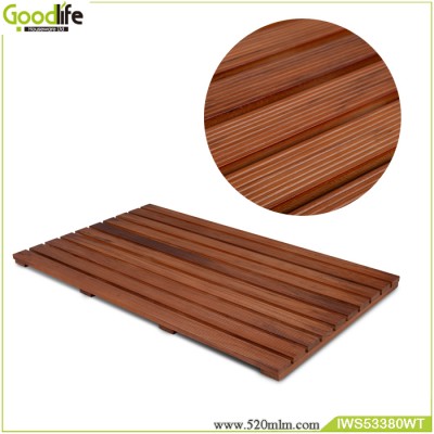 In stock teak wood bath mat support small quantity with fast dispatch