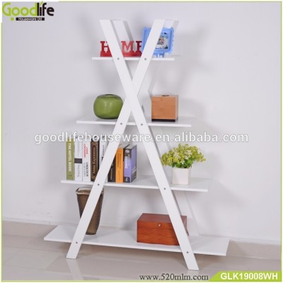 Home decor 4-tier X shape bookshelf for sale