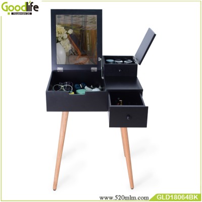 Makeup wooden table with mirror and latest design dressing table,makeup organizer