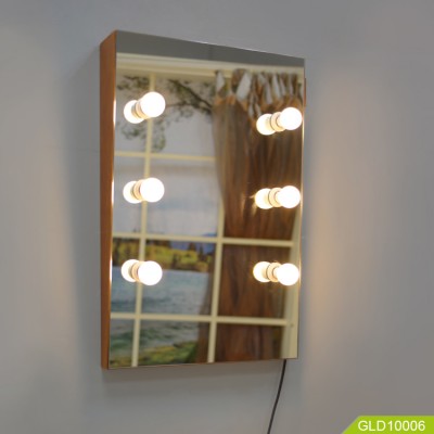 Wall mount makeup wooden mirror with LED light is convenient for dresser OEM/ODM