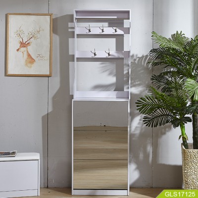 Modern simple coat rack and mirror shoe cabinet combination living room space saving furniture with high quality