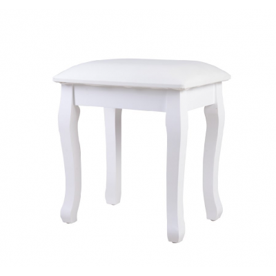 Solid wood stool with PU leather on surface, MDF stool with painting