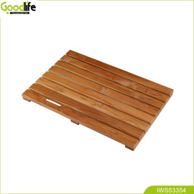 Teak solid wood shower spa mat indoor or outdoor bath mat